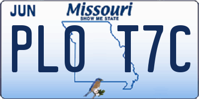 MO license plate PL0T7C