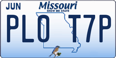 MO license plate PL0T7P