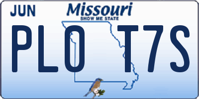 MO license plate PL0T7S