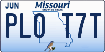 MO license plate PL0T7T