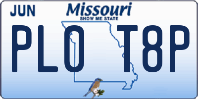 MO license plate PL0T8P