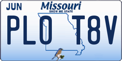 MO license plate PL0T8V
