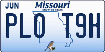 MO license plate PL0T9H