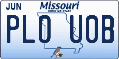 MO license plate PL0U0B
