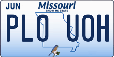 MO license plate PL0U0H
