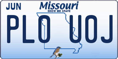 MO license plate PL0U0J