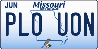 MO license plate PL0U0N
