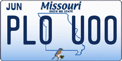 MO license plate PL0U0O