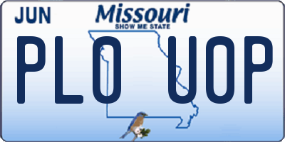 MO license plate PL0U0P