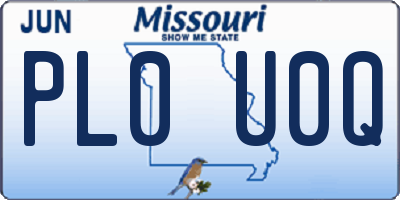 MO license plate PL0U0Q