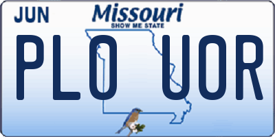 MO license plate PL0U0R