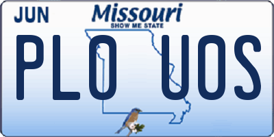 MO license plate PL0U0S