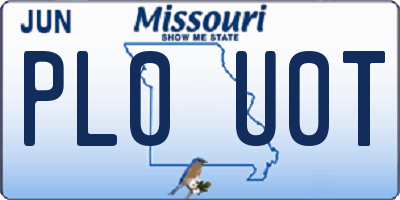 MO license plate PL0U0T