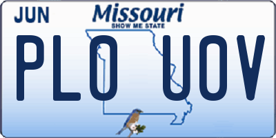 MO license plate PL0U0V
