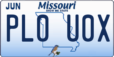 MO license plate PL0U0X