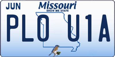 MO license plate PL0U1A