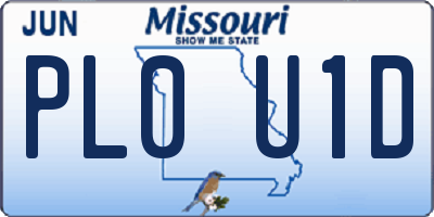 MO license plate PL0U1D