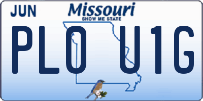 MO license plate PL0U1G