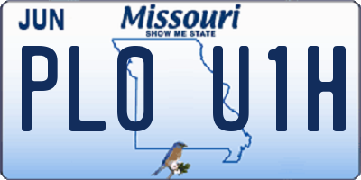 MO license plate PL0U1H