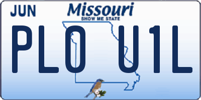 MO license plate PL0U1L