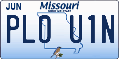 MO license plate PL0U1N
