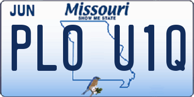 MO license plate PL0U1Q