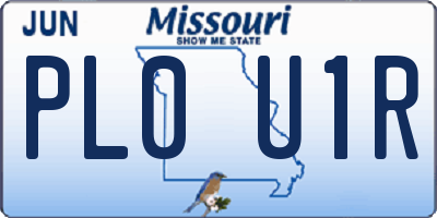 MO license plate PL0U1R