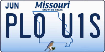 MO license plate PL0U1S