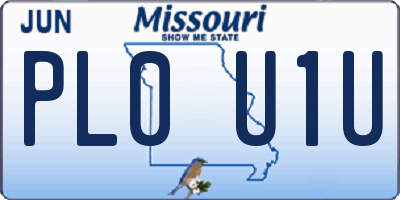 MO license plate PL0U1U