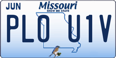 MO license plate PL0U1V