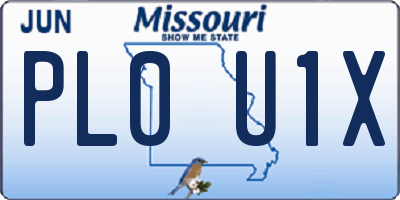MO license plate PL0U1X