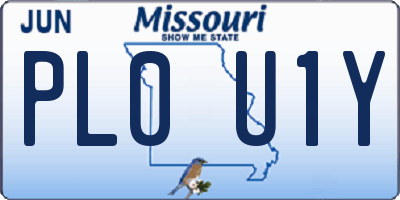 MO license plate PL0U1Y