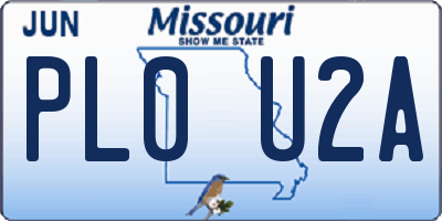 MO license plate PL0U2A