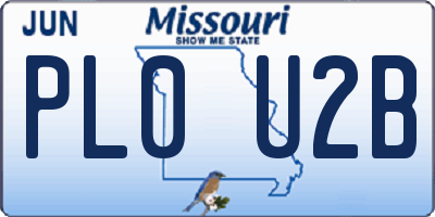 MO license plate PL0U2B