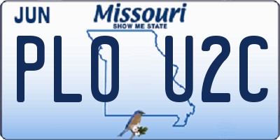 MO license plate PL0U2C