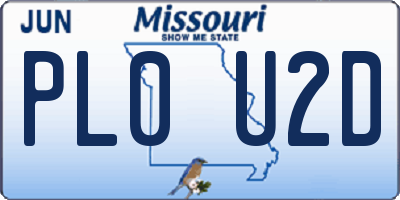 MO license plate PL0U2D