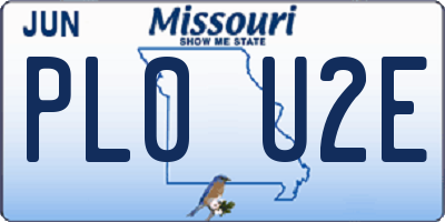 MO license plate PL0U2E