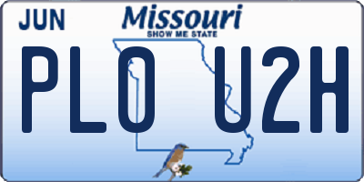 MO license plate PL0U2H