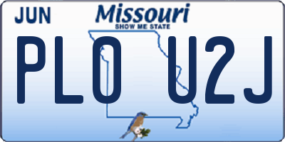 MO license plate PL0U2J