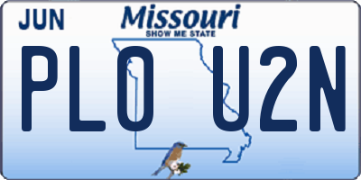 MO license plate PL0U2N