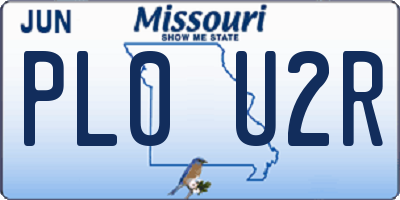 MO license plate PL0U2R