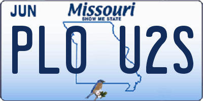 MO license plate PL0U2S