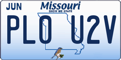 MO license plate PL0U2V