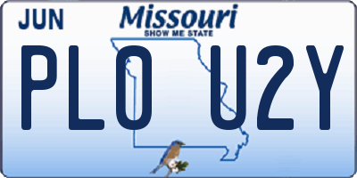 MO license plate PL0U2Y