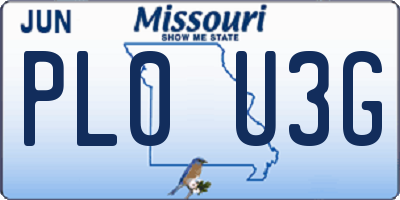 MO license plate PL0U3G