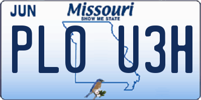MO license plate PL0U3H