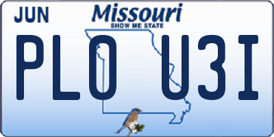 MO license plate PL0U3I