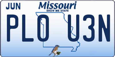 MO license plate PL0U3N