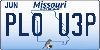 MO license plate PL0U3P