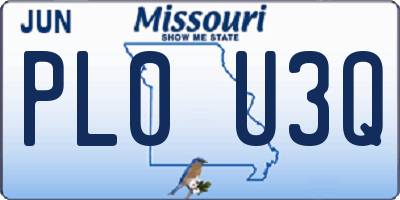 MO license plate PL0U3Q